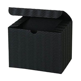 JAM Paper Gift boxes - 4 1/2 x 4 1/2 x 6 - Black Corrugated Wave - Sold individually