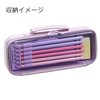 Raymay Fujii FSB1061V Pencil Case, Top Liner, Clear, Violet