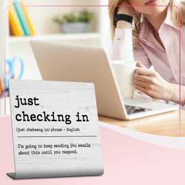 Funny Office Desk Decor Sign, Humorous Office Cubicle Decor, Small Sarcastic Desk Signs, Fun Office Home Work Gifts for Women Coworkers Employees Boss Friend, Hilarious Decorative Plaque TZU30