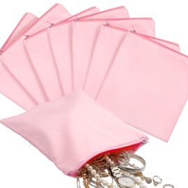 Sanwuta 8 Pcs Zippered Silver Storage Bags Anti Tarnish Silver Pouches Keeper Jewelry Storage Protector Bags(7.9 x 7.9 Inch,Navy Blue)