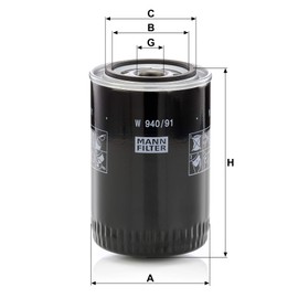 Original MANN-FILTER Oil filter W 940/91 – For Passenger Cars and Utility Vehicles