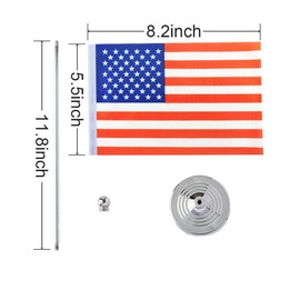 USA Flag American Flags, Small Mini American Desk Flag, Used for Table Office Classroom Home Patriotic Events Decorations
