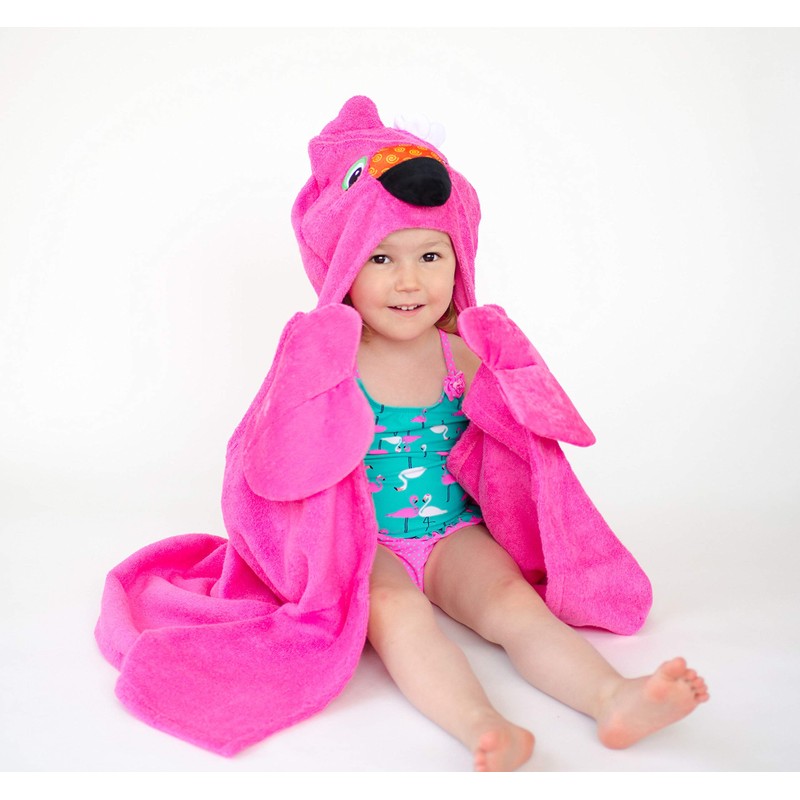 Zoocchini Kinder-Badetuch Motiv Franny der Flamingo Pink