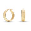 Charmsy 925 Sterling Silver Jewellery Gold-Plated Textured Hoop Earrings for