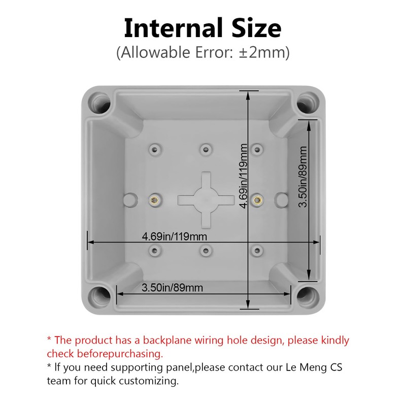LeMotech Junction Box IP67 Waterproof Dustproof ABS Plastic Project Box