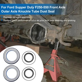 for Ford Front Axle Vacuum Knuckle & Tube Seal Kit Compatible with 1998-2004 ford Super Duty F250 F350 F450 F550 Dana 50 60 Shaft 50491 50381 Outer Axle Seal & 41784-2 O-Ring Seals Set, 6PCS