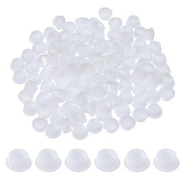 sourcing map 120Pcs Plastic Hole Plugs, 9/16"(14mm) Flush Type Panel Round Screw Caps Cover Fastener Knockout Locking Plugs for Furniture Insert End Caps Panels, White