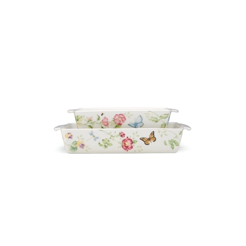Lenox Butterfly Meadow Rectangular Baker 2-Piece Set, 9.70, Multi