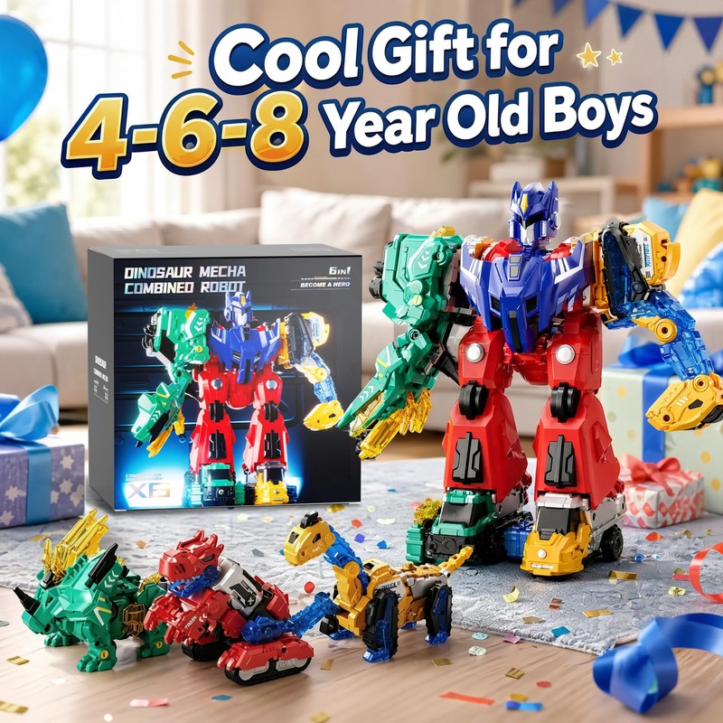Dimoarch Magnetic Dinosaur Transforming Robot Toys for Boys