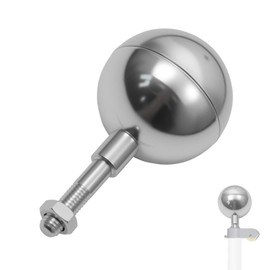Frunke Flag Pole Ball Topper for Outdoor, Sliver Flagpole Ball Topper Finial Replacement Weatherproof Flagpole Accessories Parts