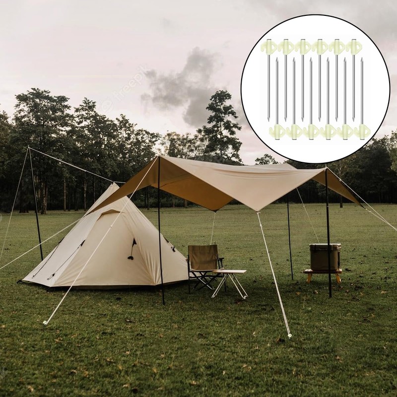 WELANE Eavy Duty Tent Stakes, 12PCS Luminous Aluminium Tent Pegs