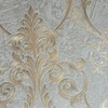 Zambaiti Parati Vinyl Gray Bronze Metallic Victorian Damask Faux Concrete