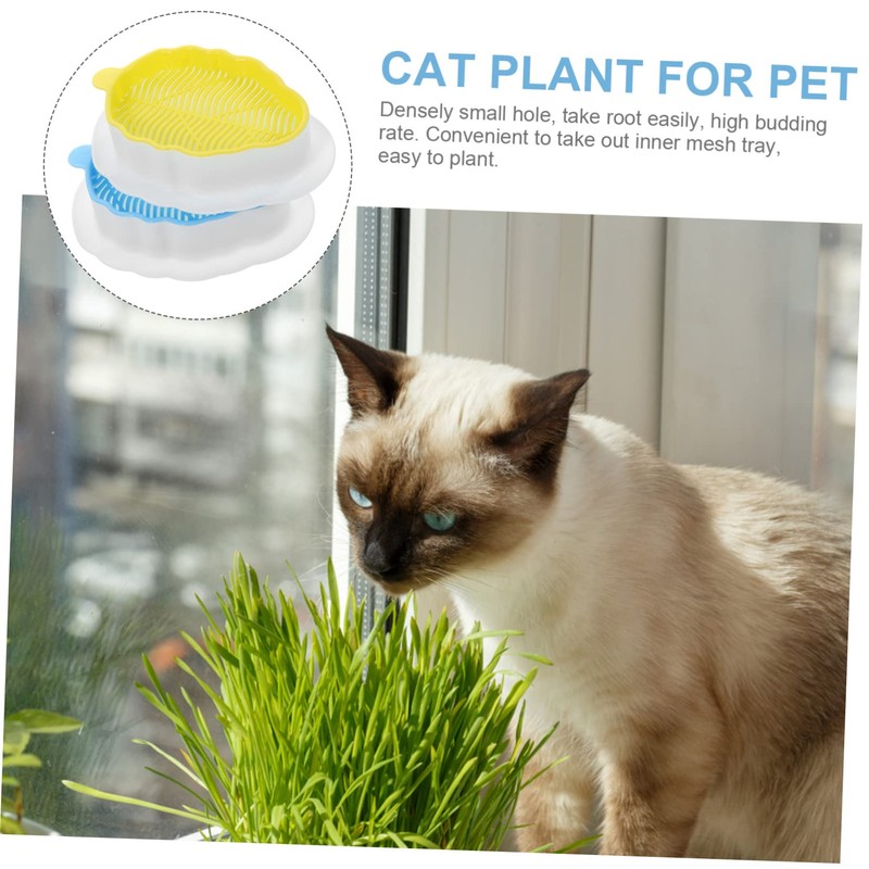 Mipcase 2pcs Cat Grass Planter Boxes Hydroponic Catnip Planting Kit