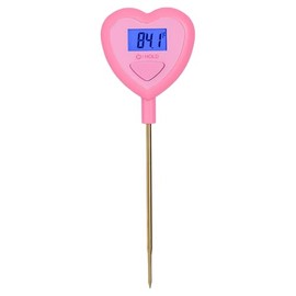 Paris Hilton Termómetro digital en forma de corazón para cocinar, hornear y asar a la parrilla, lectura instantánea en grados Celsius o Fahrenheit, ro
