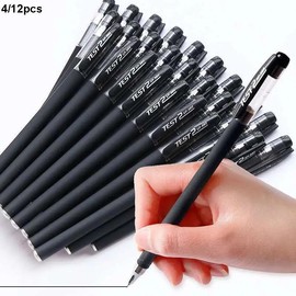 4/12pcs 0.5mm Gel Pen Pressed Ballpoint Pen GP380 frosted carbon neutral pen 0.5 mm business signature pen pen nib pen office exam water Giant can write pose carbon neutral pen high-capacity needles pen is water pen signature pen:_Black_24pcs