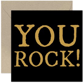 Old English Co. You Rock Card for Daughter or Son - Well Done Card for Exam Results - New Job Card for Friend - Thank You Card for Men Women - Encouragement Card for New Adventure | Blank Inside