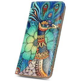 APHISON Women Wallet RFID Blocking Wallet Purses Slim Leather Wallet Long Ladies Bifold Clutch Small Zipper Coin Pocket Wallet for Girls 11 Card Slots