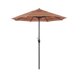 California Umbrella 7.5' Round Sunbrella Aluminum Outdoor Deck, Pool or Patio Umbrella, Crank Lift, Auto Tilt, Bronze Pole, Dolce Mange