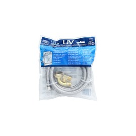 UV Dishwasher Water Supply Line Connection Kit + 3/4" GH Elbow + 3/8" MIP Elbow - Braided Stainless Steel - 3/8" x 3/8" 6-Feet (72-Inch) Length