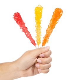 Candy Envy - Dragon's Breath Rock Candy Sugar Sticks - 10 Individually Wrapped Treats - Red, Orange, Yellow Party Favors