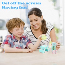 Infinity Cube Fidget Toy Stress Relief for Adults and Kids , Fidget Toy Cute Puzzle Flip Cube for Anxiety Relief and Killing Time… (Yellow)