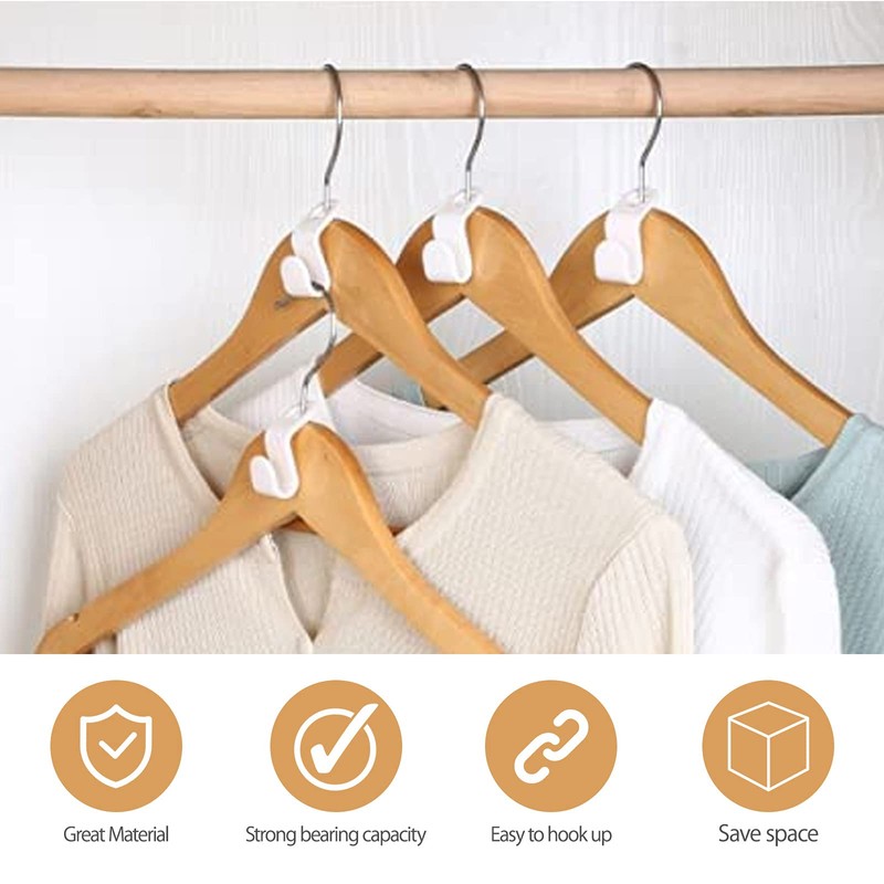 Pack of 60 Clothes Hangers Connecting Hooks, Space-Saving Hangers Hooks,