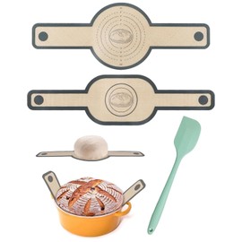 TPZORJX 2 Stück Silikon Backmatte für Dutch Oven,Wiederverwendbare Backmatte Brot mit Langen Griffen,Teigmatte mit Teigschaber,Ofenbrotmatte für Brotbackformen,Teig,Backofen