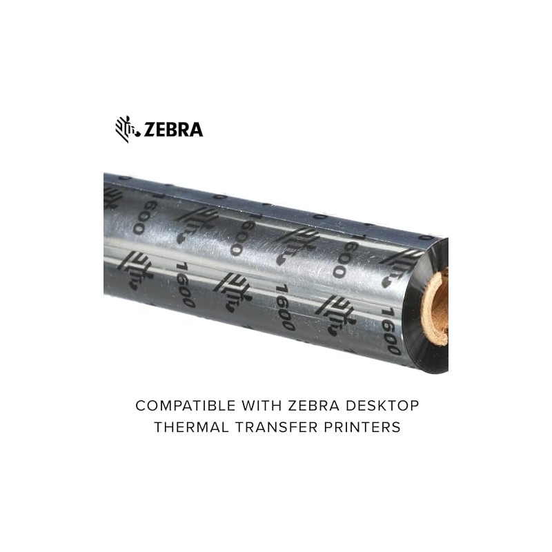 Zebra Standard Black Wax Ribbon for Thermal Transfer Desktop Printers