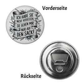 Nicht vergessen, nur nervig magnet with bottle opener, funny fridge magnet: humorous decoration with saying
