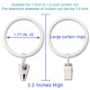 20 Pack White Curtain Rings with Clips, Curtain Hooks Hangers