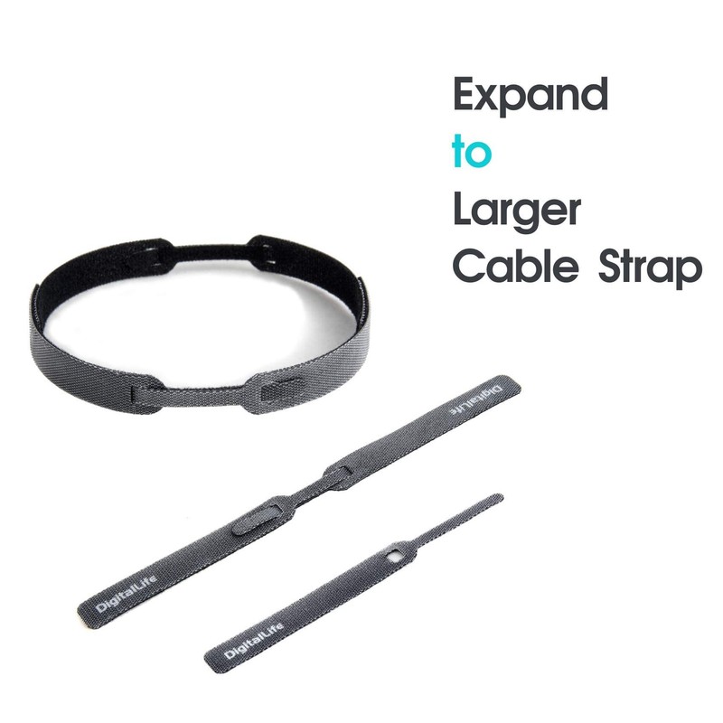 Reusable Cable Straps Ties with Self Hook and Loop -