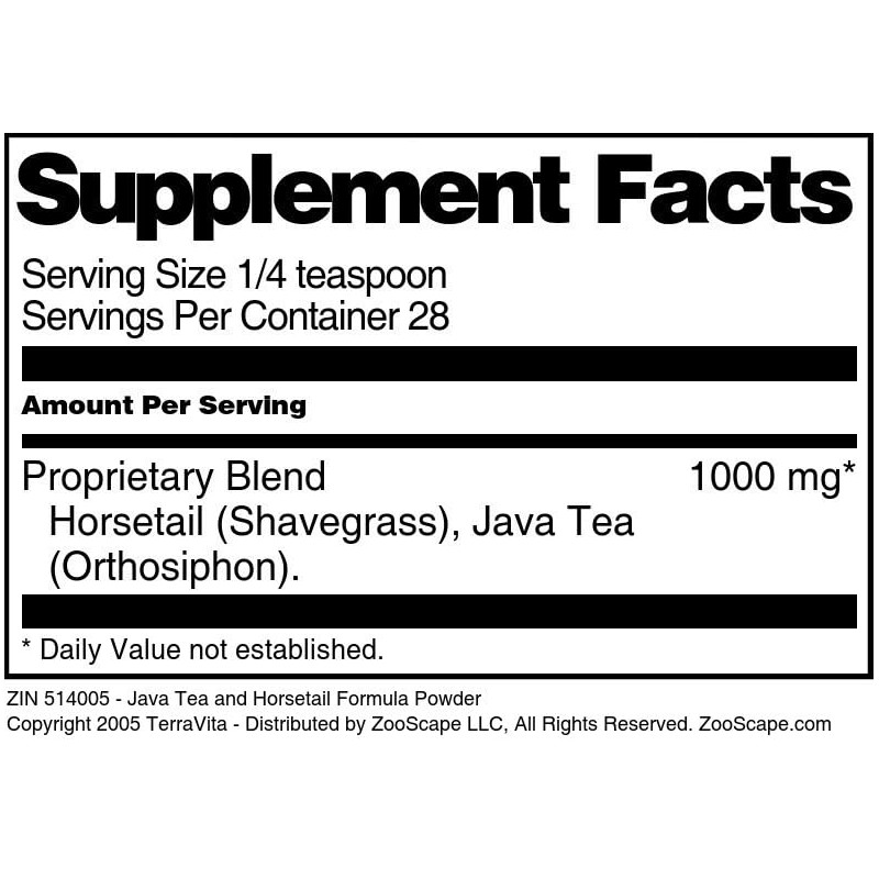 Java Tea and Horsetail Formula Powder (1 oz, ZIN: 514005)