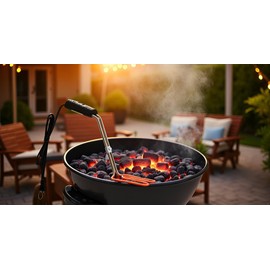 Electric Charcoal Starter for Grill – Mata Leon Premium BBQ Grills Fireplace Tools Easier & Quicker Ignite Lump Coals Briquettes | NO Sparks or Ash | Durable 304 Heat Element Coils with 5ft Long Cable