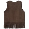 Spring&Gege Kids Suede Fringe Vest 70s Cowboy Cowgirl Western Faux