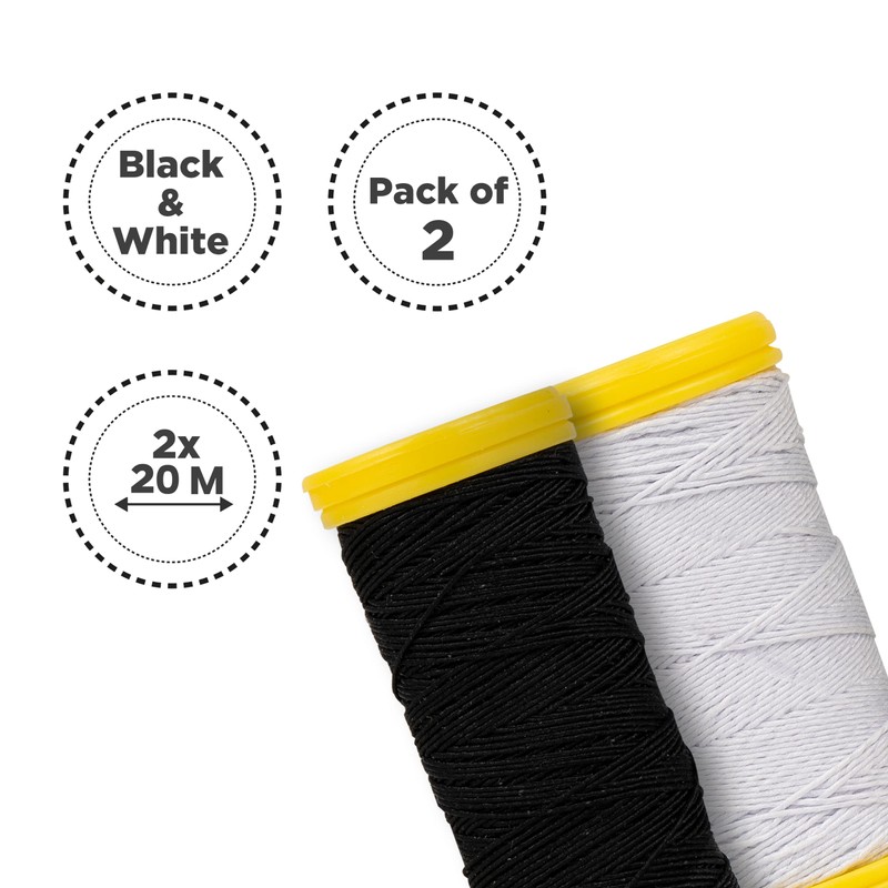 Shirring Elastic for Sewing, Elastic Thread, Shearing Elastic, Black and