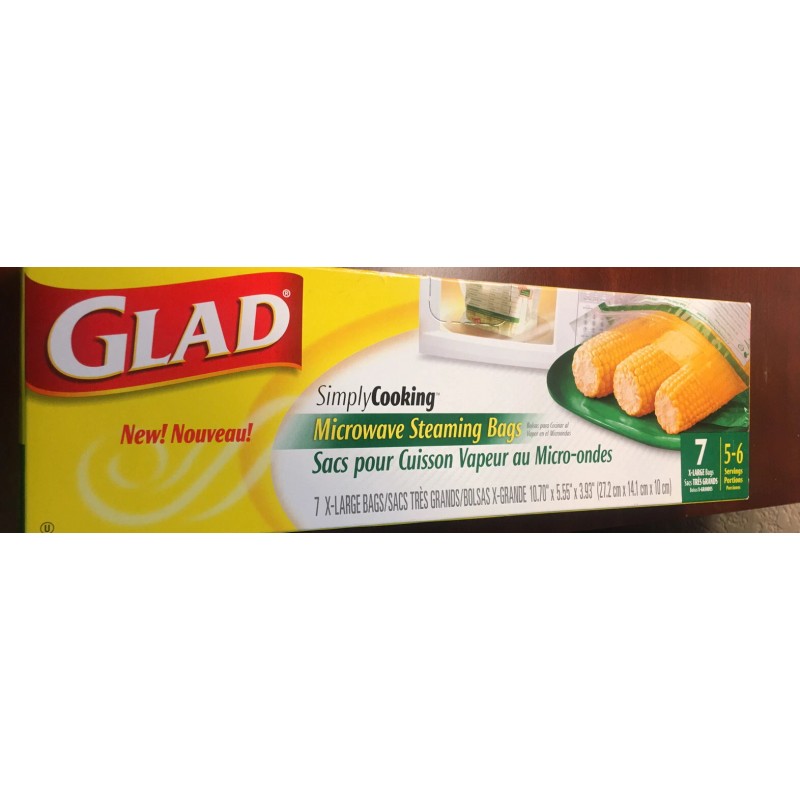 Glad Simply Cooking Microwave Steaming Bags 7 X-LARGE ,Discontinued New