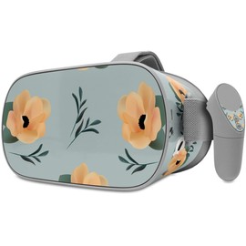 Decal Style Skin Wrap Compatible with Oculus Go Headset - Poppy Orange Light Blue (Oculus NOT Included)