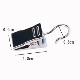 [C.M.] Curtain Clips, Curtain Hooks, Securing Your Favorite Fabric, Custom Curtains, Silver, Set of 35