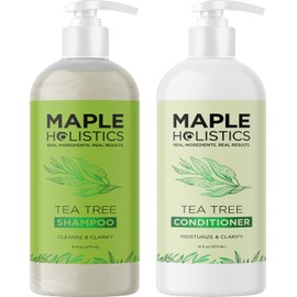 Tea Tree Shampoo and Conditioner Set - Sulfate Free Clarifying Shampoo and Conditioner for Dry Damaged Hair Care with Australian Tea Tree Oil for Hair - Complete Dry Scalp Treatment for Men and Women