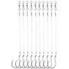 SEAOWL Saltwater Steel Circle Hook Rigs,Octopus Offset Fishing Hooks Leader Wire for Catfish Bass