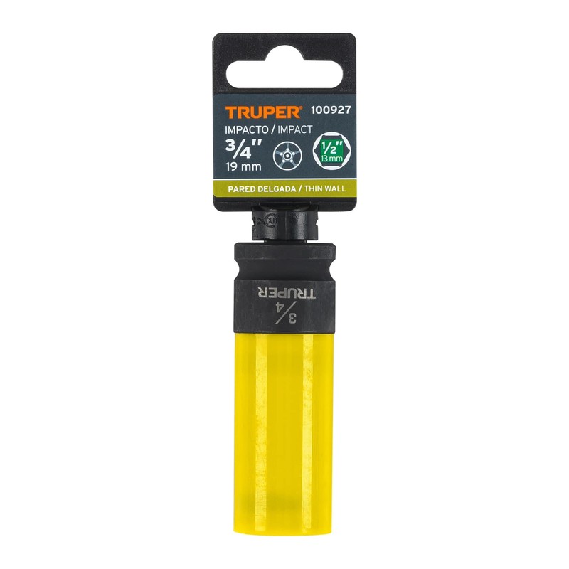 Truper D-7324-HLPD Dado Largo Impacto protección plástica 3/4", 6 Puntas,