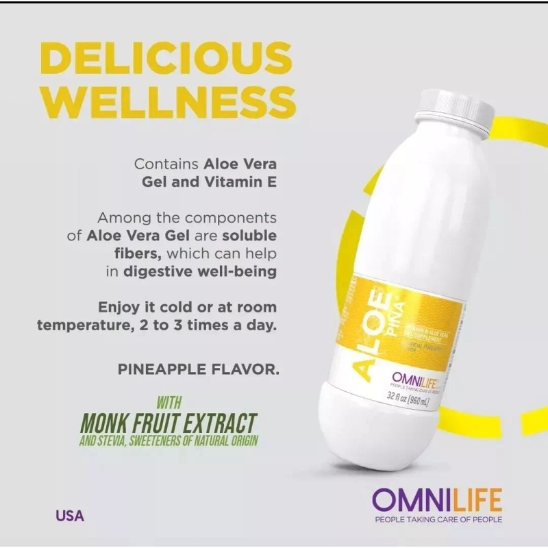 omnilife Aloe Piña, net content 960 milliliters ( 3 Pack