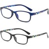 RaoOG Blue Light Blocking Reading Glasses for Women, 2 Pack