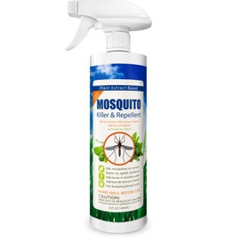 EcoVenger Mosquito Killer by EcoRaider Triple-Action Spray 16 oz, Kills All Stages + Larvae Control + Lasting Repellency, Indoor & Outdoor, Citrus Scent, Non-Toxic Plant Based Formula