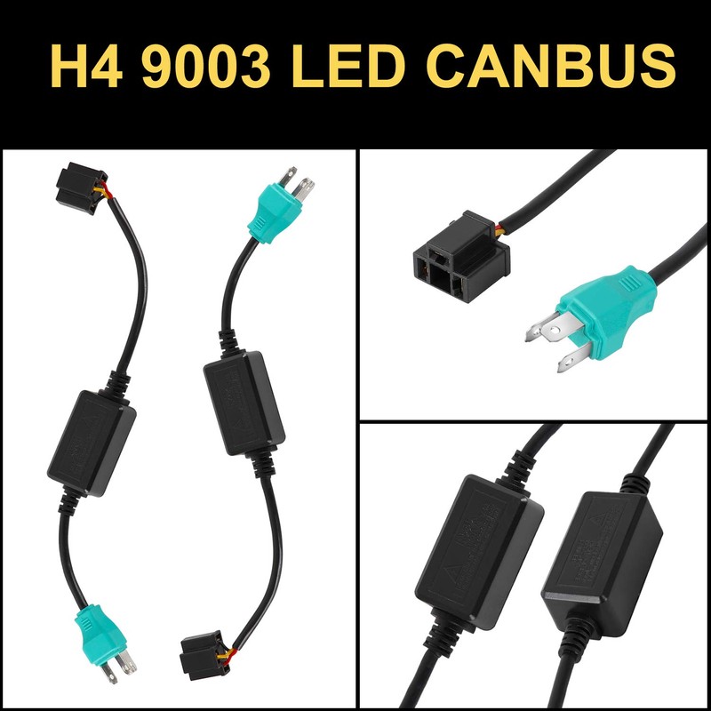 AAIWA H4 9003 Headlight Canbus, LED Decoder Anti Flicker Harness