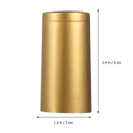 STOBOK 100Pcs Wine Bottles PVC Heat Shrink Capsules Wine Shrink Wraps Caps Shrinkable Sleeves Bottle Cover Film Stopper for Cellars and Home Use, Golden