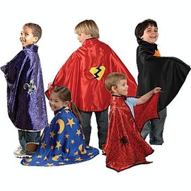 Constructive Playthings Set of 5 Classroom Capers Each Polyester Cape Measuring 26" L. x 43" W. with Easy-On, Easy-Off Hook & Loop Closures for Ages 3 Years and Up.