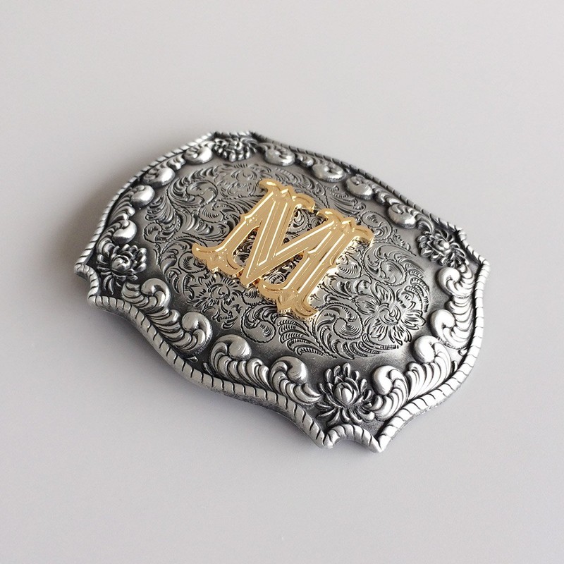 New Initial Letter M Belt Buckle for Men Boucle de