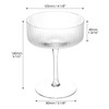 QWORK 6 Pcs Ribbed Cocktail Glasses,10 oz Classic Hand-Blown Crystal