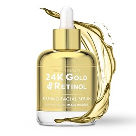 Suero facial con oro de 24 quilates y retinol reduce las manchas de la edad, las líneas finas y las arrugas, reafirma y tensa la piel. Cuidado de la  